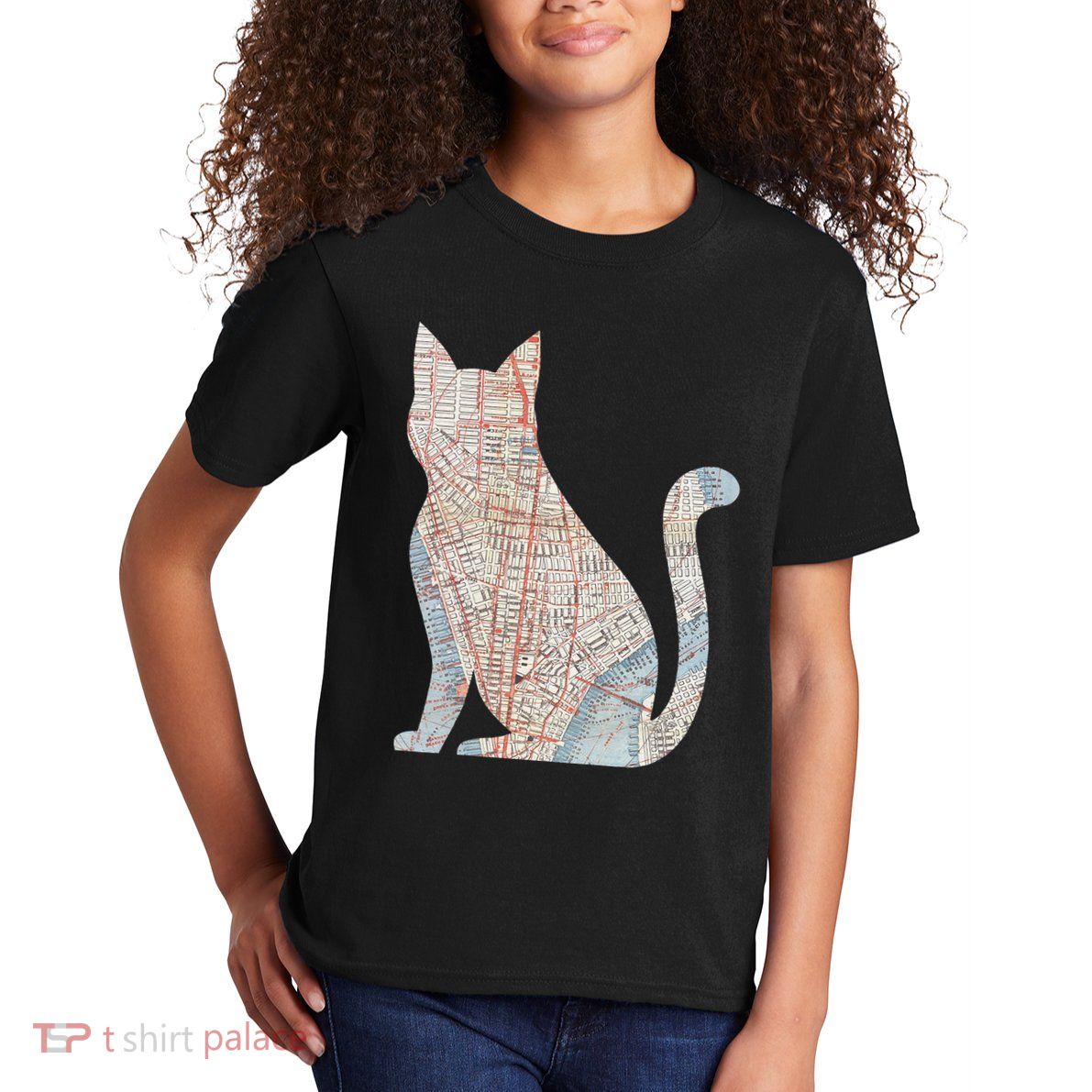 City Cat Map Design Unusual Kids T-Shirt