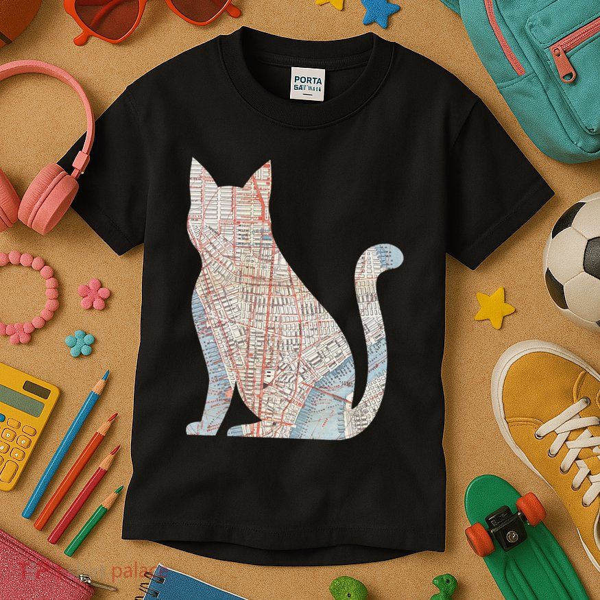 City Cat Map Design Unusual Kids T-Shirt