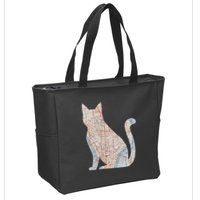City Cat Map Design Unusual Zip Tote Bag