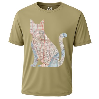 City Cat Map Design Unusual Performance Shirt