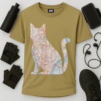 City Cat Map Design Unusual Performance Shirt