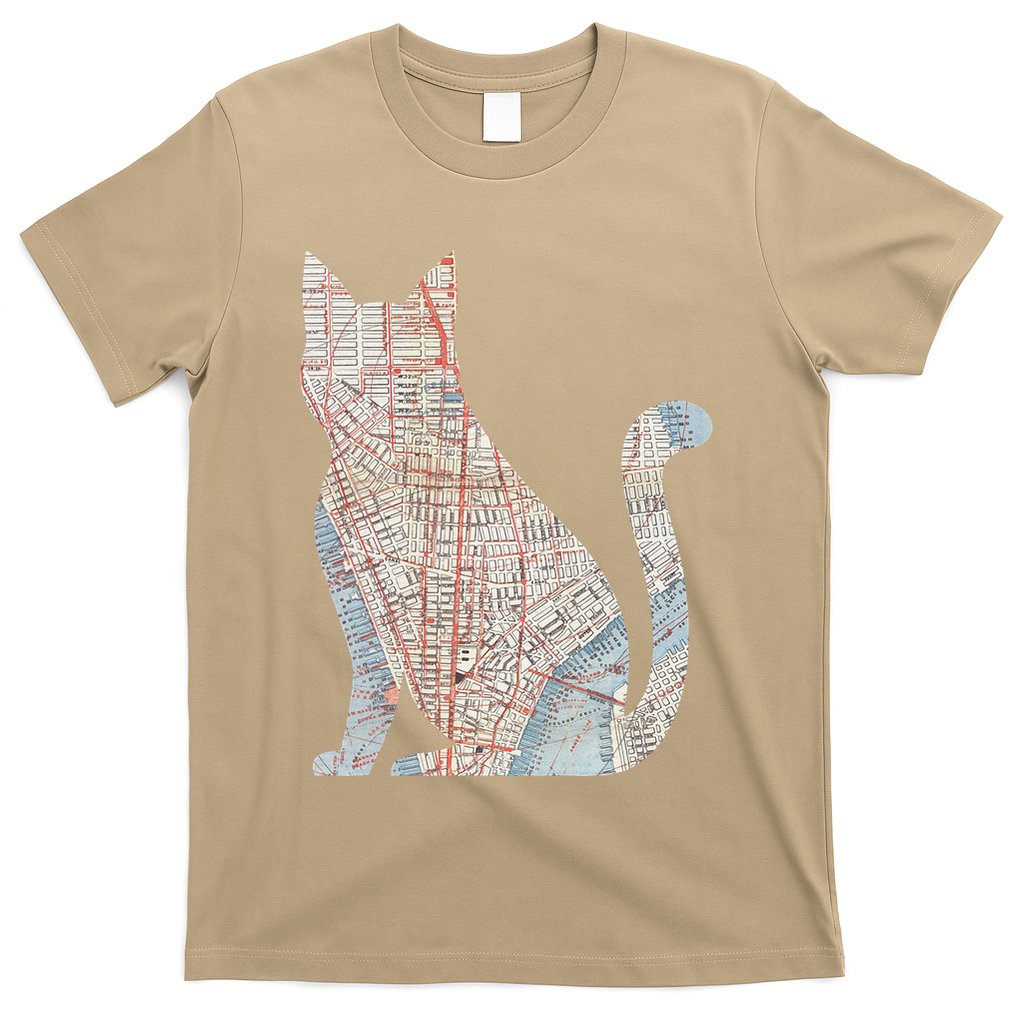 City Cat Map Design Unusual T-Shirt