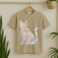 City Cat Map Design Unusual T-Shirt