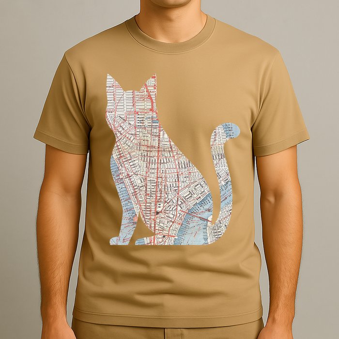 City Cat Map Design Unusual T-Shirt
