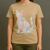City Cat Map Design Unusual T-Shirt