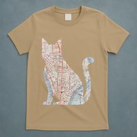City Cat Map Design Unusual T-Shirt