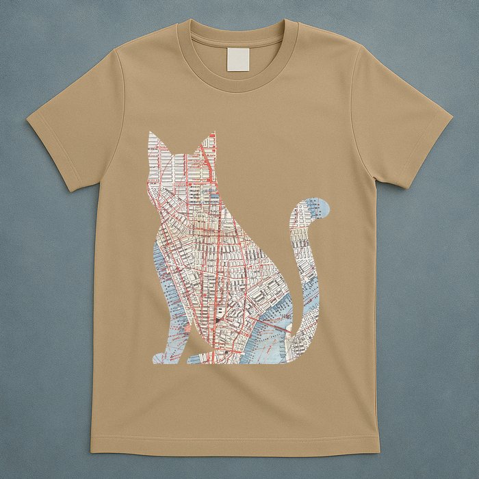 City Cat Map Design Unusual T-Shirt