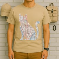 City Cat Map Design Unusual T-Shirt