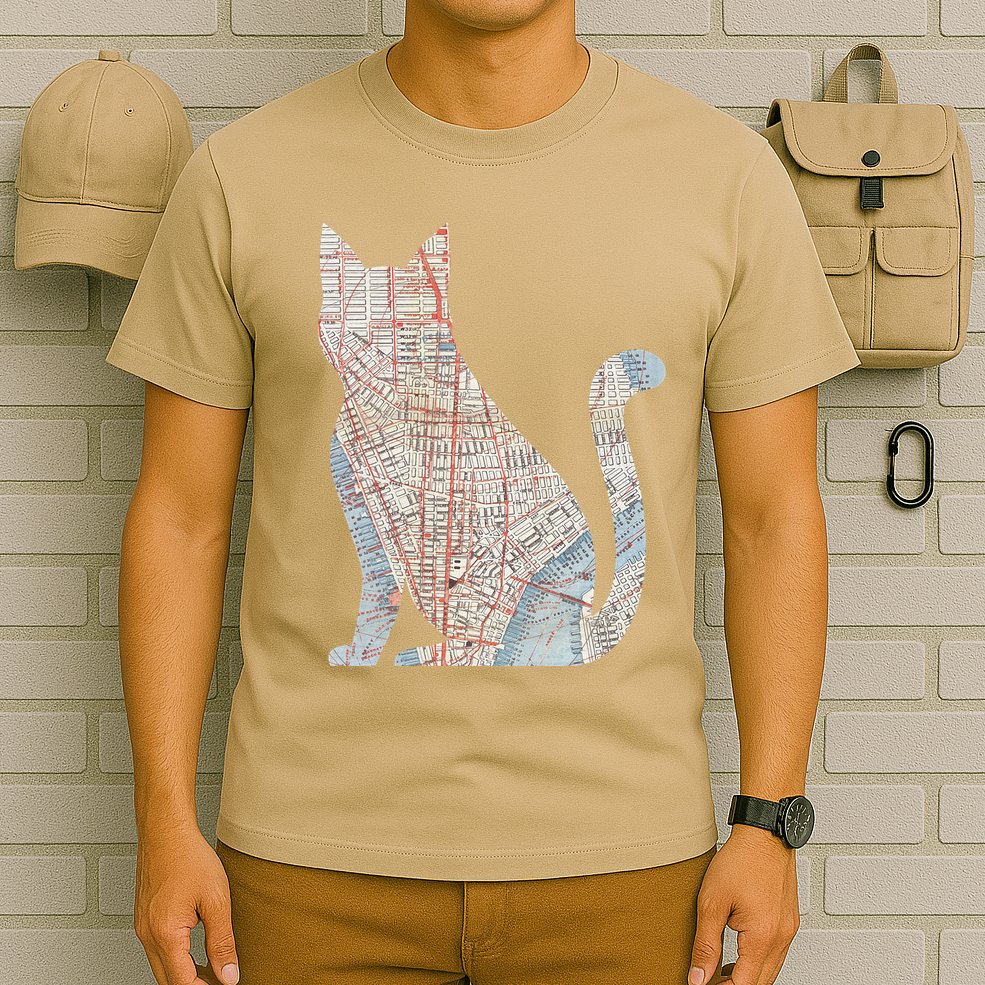 City Cat Map Design Unusual T-Shirt