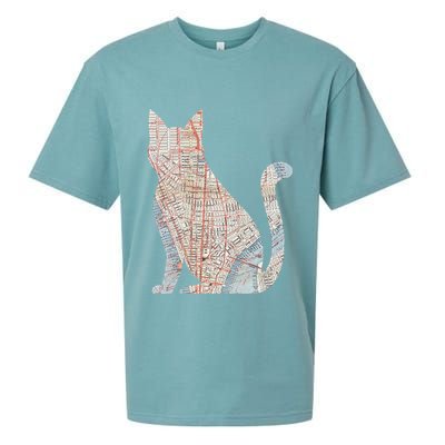 City Cat Map Design Unusual Sueded Cloud Jersey T-Shirt