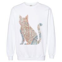 City Cat Map Design Unusual Garment-Dyed Sweatshirt