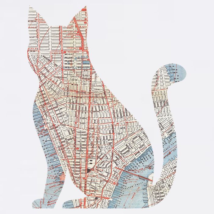 City Cat Map Design Unusual Garment-Dyed Sweatshirt