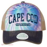Cape Cod Massachusetts Retro Preppy Legacy Tie Dye Trucker Hat