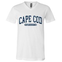 Cape Cod Massachusetts Retro Preppy V-Neck T-Shirt