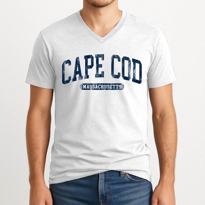 Cape Cod Massachusetts Retro Preppy V-Neck T-Shirt