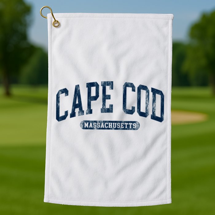 Cape Cod Massachusetts Retro Preppy Golf Towel