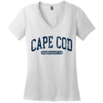 Cape Cod Massachusetts Retro Preppy Women's V-Neck T-Shirt