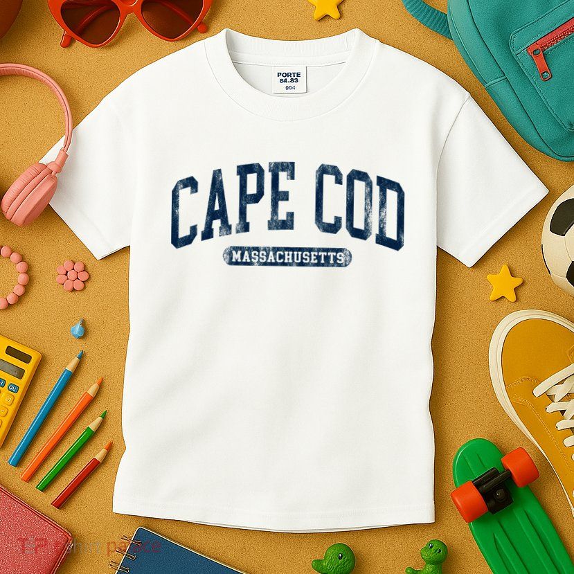 Cape Cod Massachusetts Retro Preppy Kids T-Shirt
