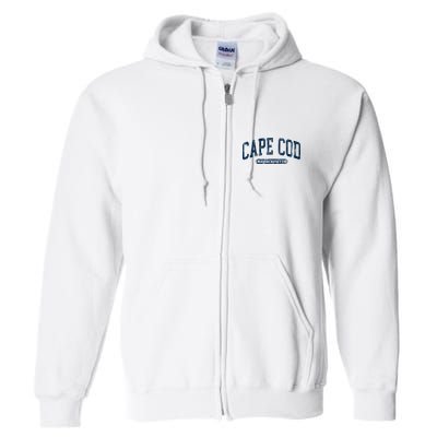 Cape Cod Massachusetts Retro Preppy Full Zip Hoodie