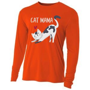 Cute Cat Mama Cat Lovers Gift Cooling Performance Long Sleeve Crew