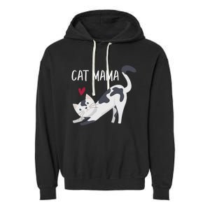 Cute Cat Mama Cat Lovers Gift Garment-Dyed Fleece Hoodie