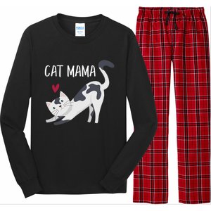 Cute Cat Mama Cat Lovers Gift Long Sleeve Pajama Set