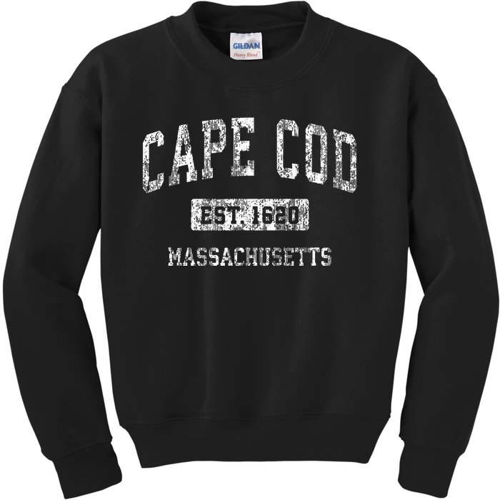 Cape Cod Massachusetts Ma Vintage Sports Established Kids Sweatshirt