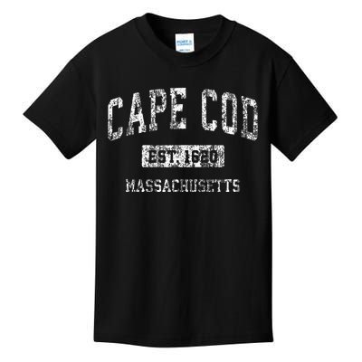 Cape Cod Massachusetts Ma Vintage Sports Established Kids T-Shirt