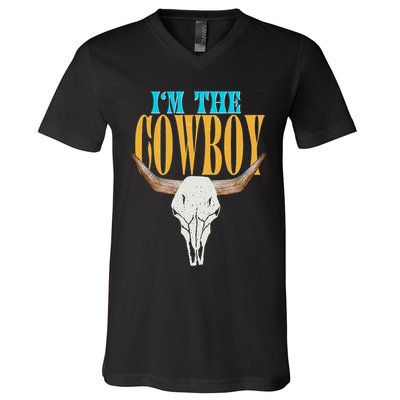 Country Couple Matching Outfits Cowgirls IM The Cowboys V-Neck T-Shirt