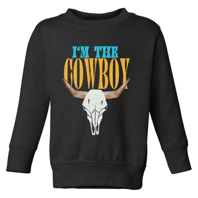 Country Couple Matching Outfits Cowgirls IM The Cowboys Toddler Sweatshirt