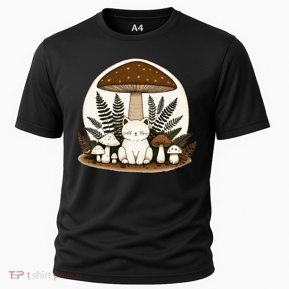 Cottagecore Cat Mushroom Performance Shirt