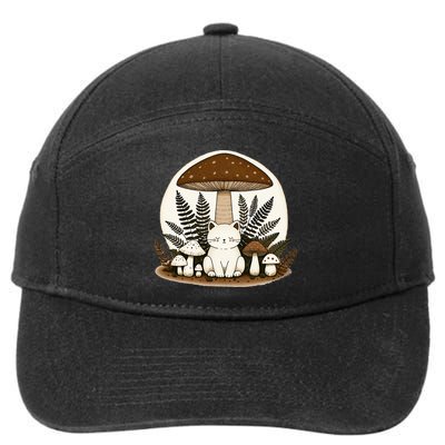 Cottagecore Cat Mushroom 7-Panel Snapback Hat