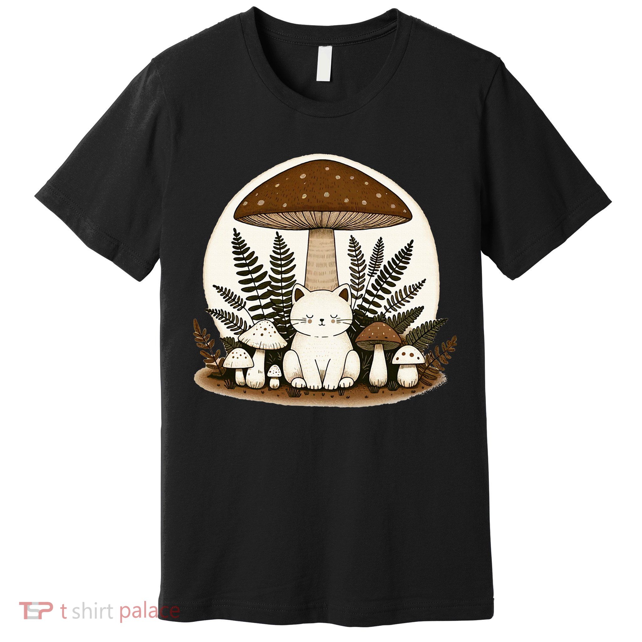 Cottagecore Cat Mushroom Premium T-Shirt