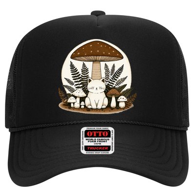Cottagecore Cat Mushroom Trucker Hat