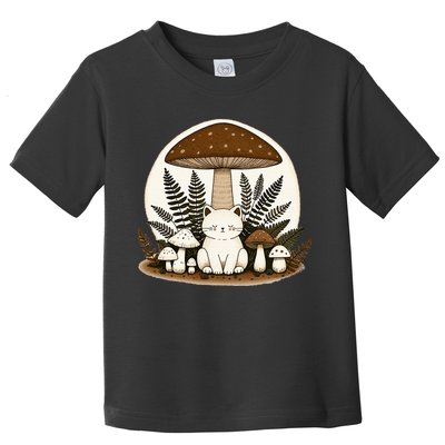 Cottagecore Cat Mushroom Toddler T-Shirt
