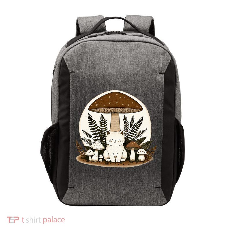 Cottagecore Cat Mushroom Vector Backpack