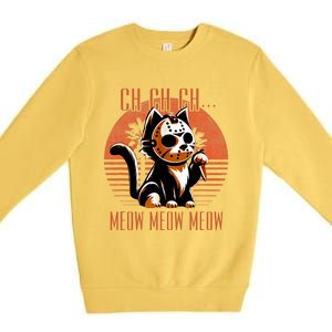 Ch Ch Meow Meow Meow Funny Animal Horror Movie Cute Kitten Premium Crewneck Sweatshirt