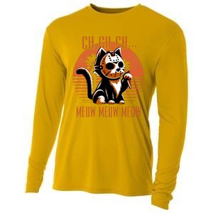 Ch Ch Meow Meow Meow Funny Animal Horror Movie Cute Kitten Cooling Performance Long Sleeve Crew