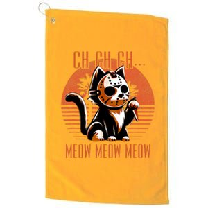 Ch Ch Meow Meow Meow Funny Animal Horror Movie Cute Kitten Platinum Collection Golf Towel