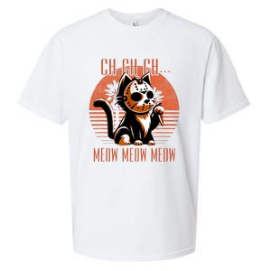 Ch Ch Meow Meow Meow Funny Animal Horror Movie Cute Kitten Sueded Cloud Jersey T-Shirt