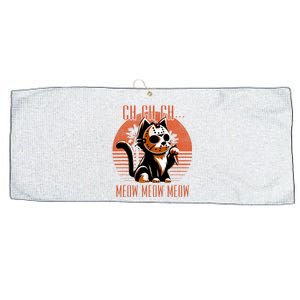 Ch Ch Meow Meow Meow Funny Animal Horror Movie Cute Kitten Large Microfiber Waffle Golf Towel