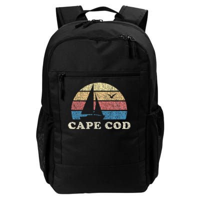 Cape Cod Ma Vintage Sailboat 70s Throwback Sunset Daily Commute Backpack