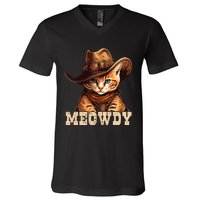 Cowboy Cat Meowdy V-Neck T-Shirt