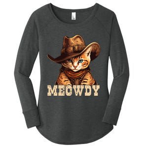 Cowboy Cat Meowdy Women's Perfect Tri Tunic Long Sleeve Shirt