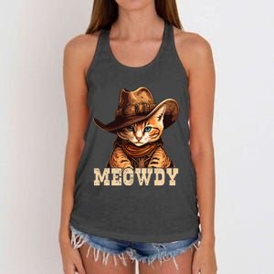 Cowboy Cat Meowdy Women's Knotted Racerback Tank