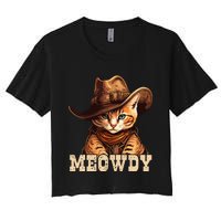 Cowboy Cat Meowdy Women's Crop Top Tee