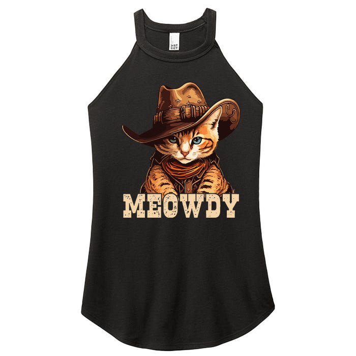 Cowboy Cat Meowdy Women's Perfect Tri Rocker Tank