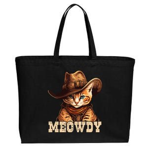 Cowboy Cat Meowdy Cotton Canvas Jumbo Tote