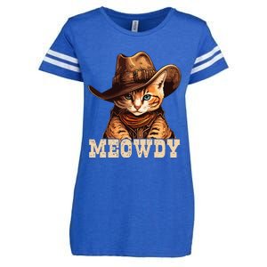 Cowboy Cat Meowdy Enza Ladies Jersey Football T-Shirt