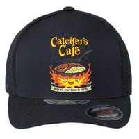 Calcifer's Cafe May All Your Bacon & Eggs Be Crispy Cooking Flexfit Unipanel Trucker Cap